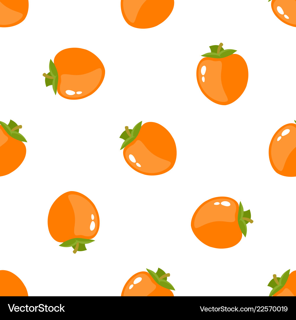 Seamless pattern with persimmon Royalty Free Vector Image