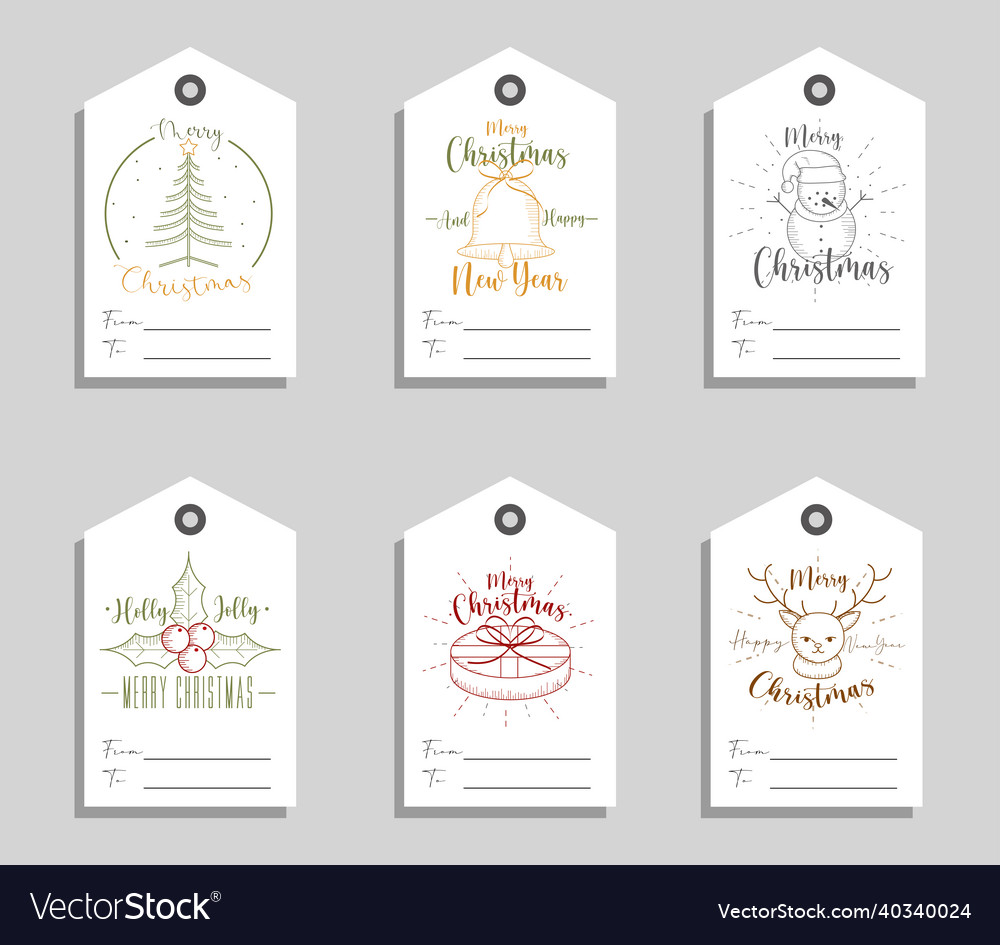 Christmas gift tags icons Royalty Free Vector Image