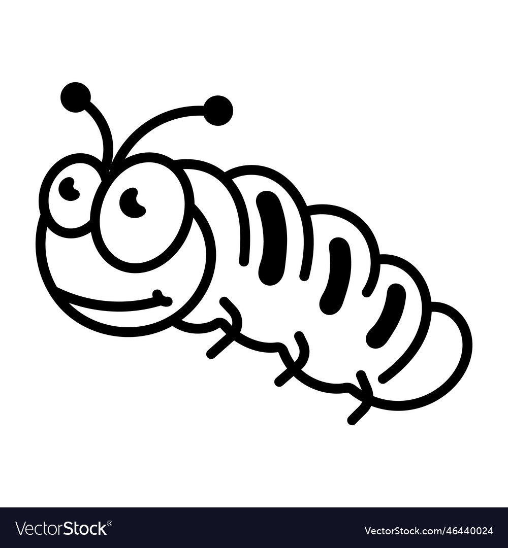 Cute worm Royalty Free Vector Image - VectorStock