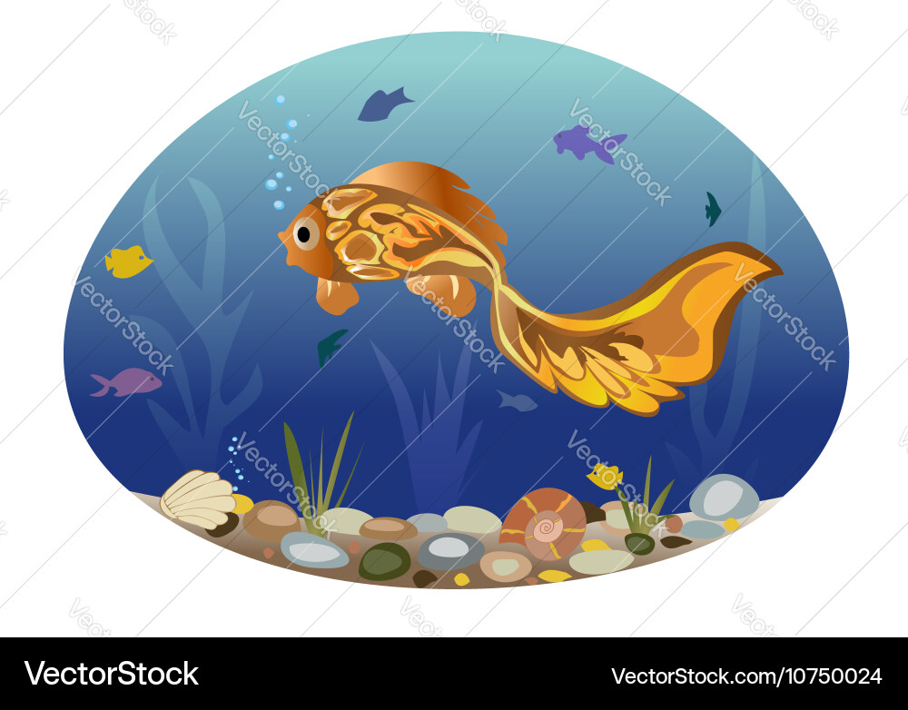 Fishes on the background Royalty Free Vector Image