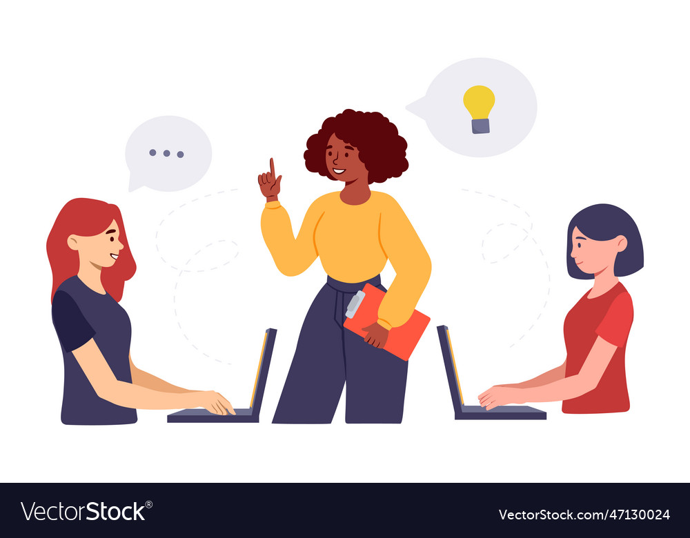 People work together Royalty Free Vector Image