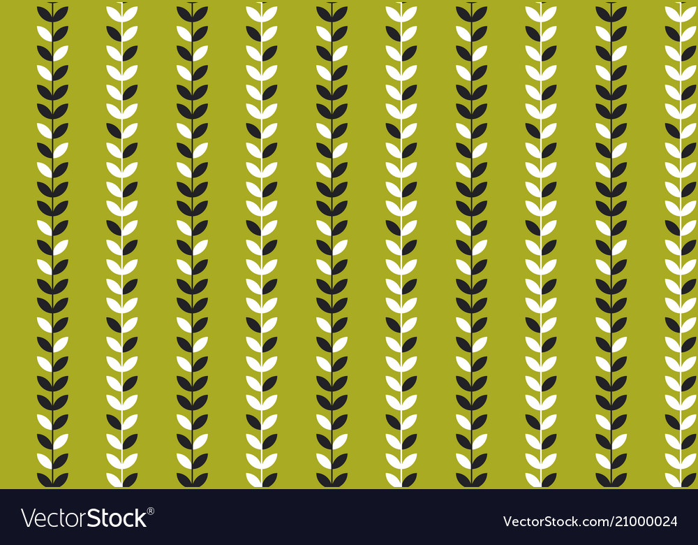 Simple Flat Tropical Pattern In Green Color Vector Image