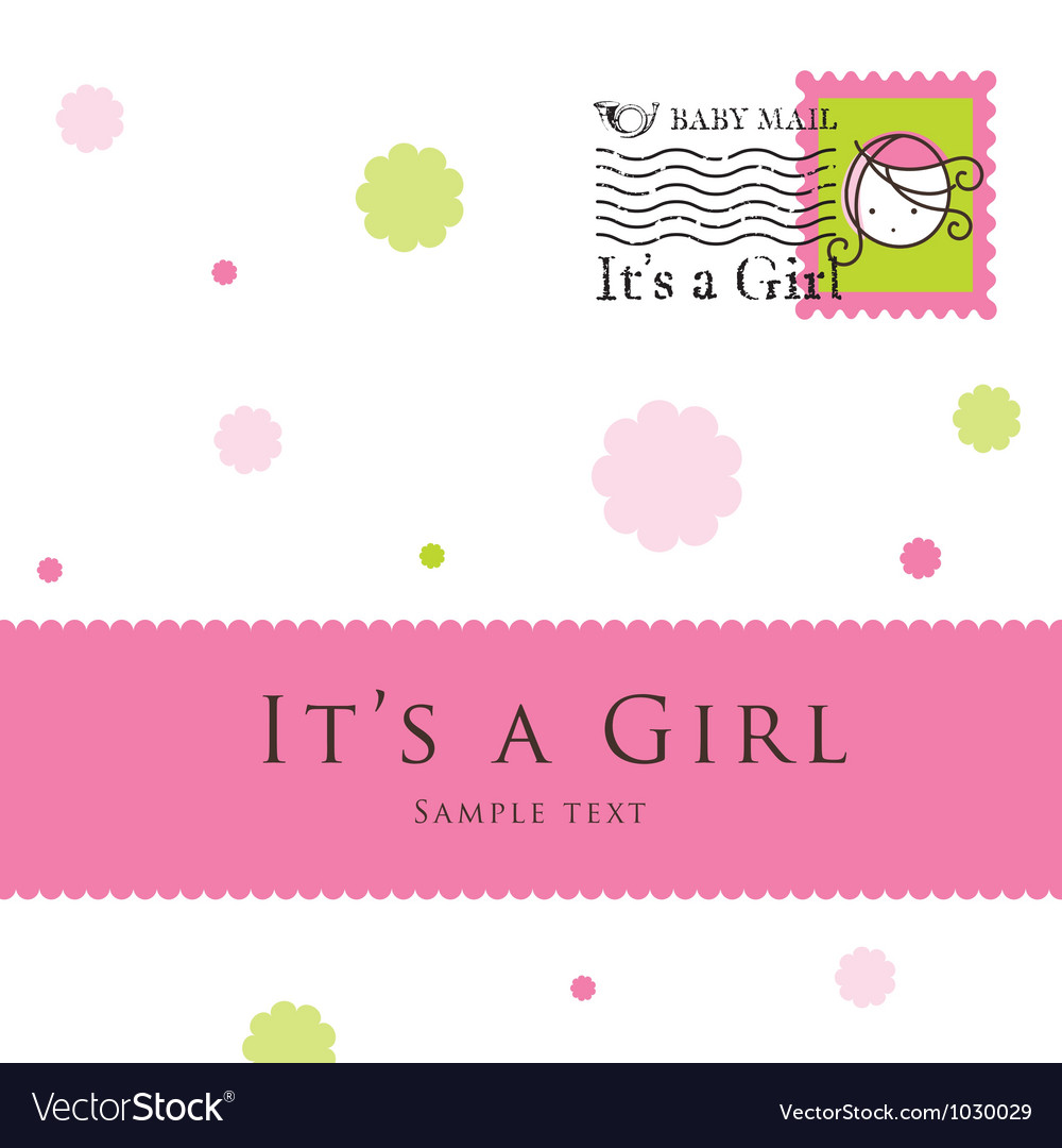 baby girl arrival card royalty free vector image