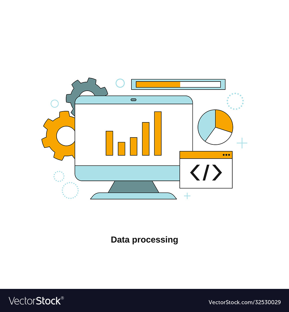 Data processing concept processing concept Vector Image