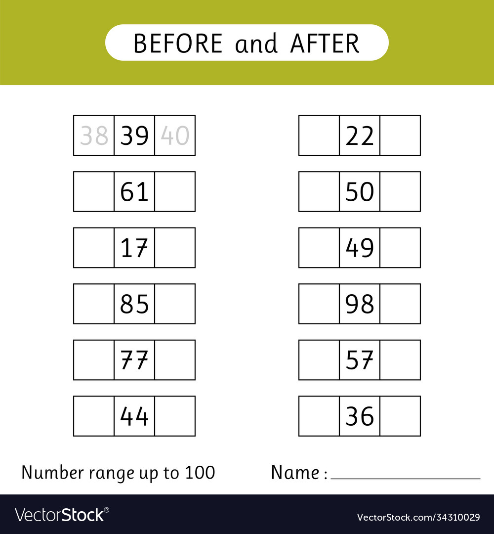 fill in missing numbers before and after vector image
