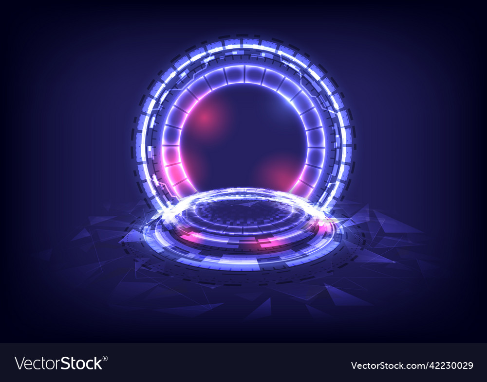 Gui and ui virtual reality portal and hologram Vector Image
