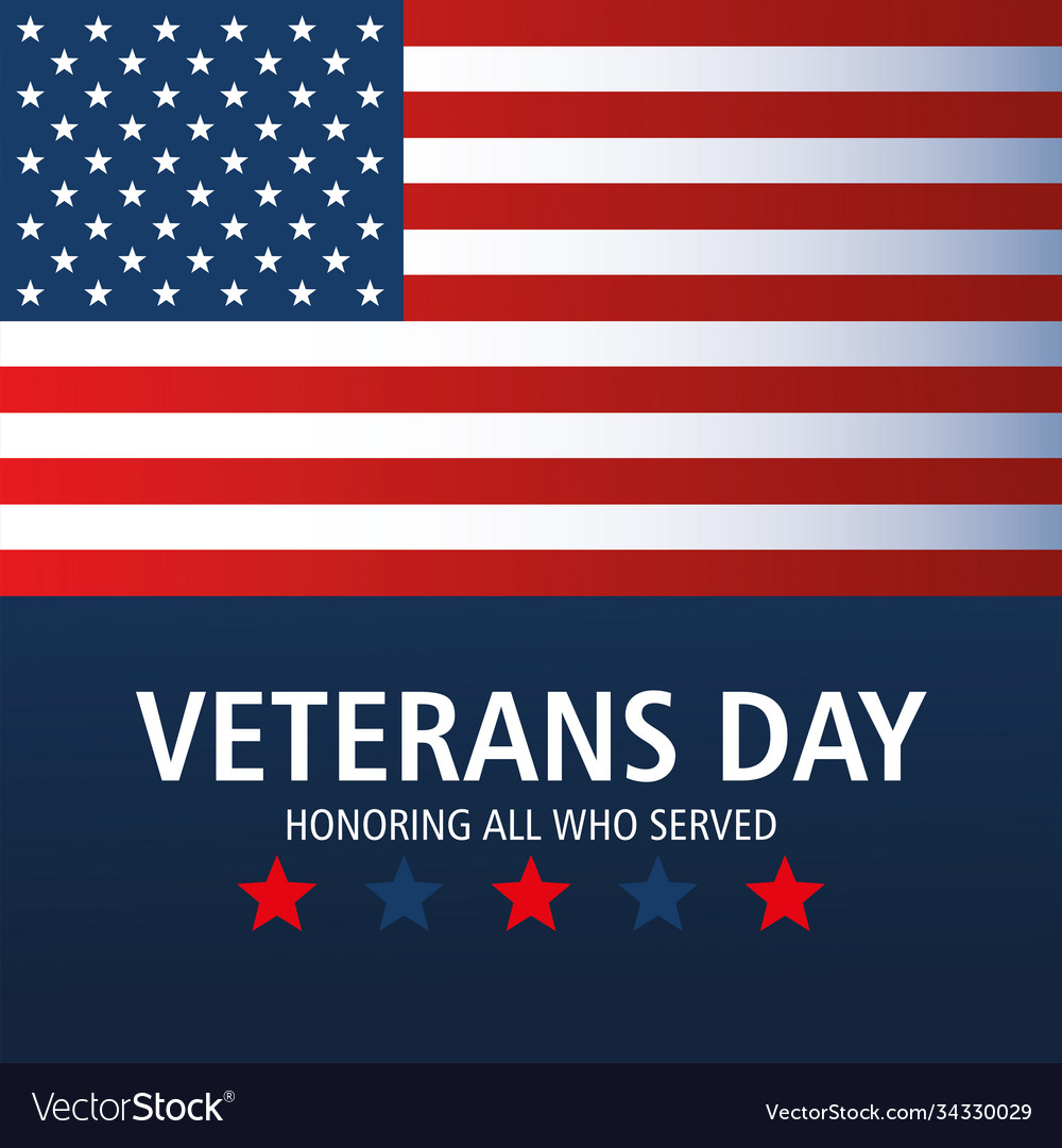 Happy veterans day american flag inscription Vector Image