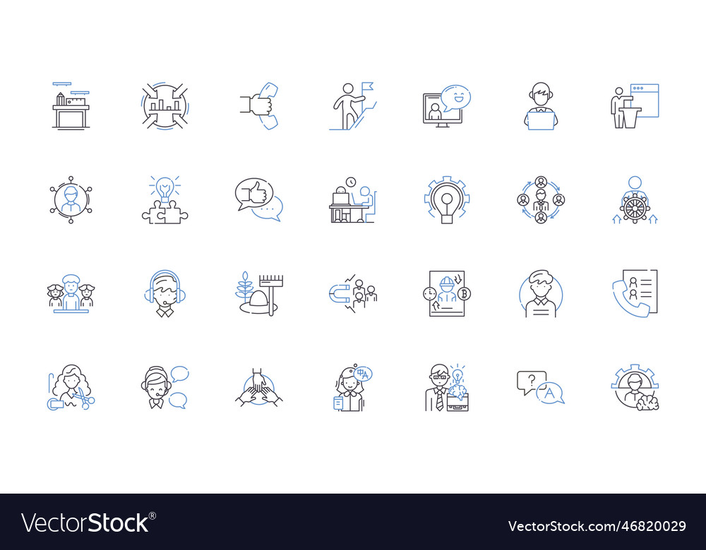 Position placement line icons collection Vector Image