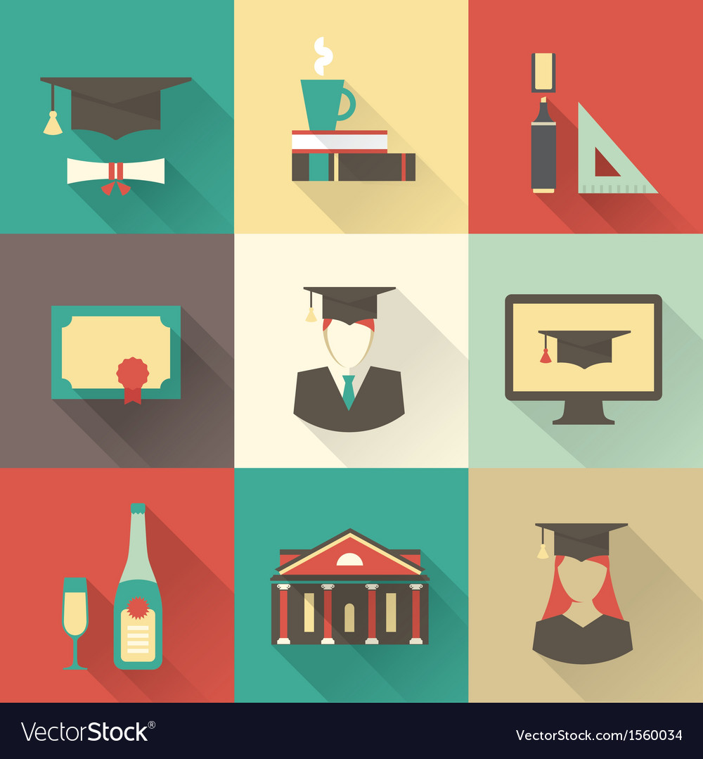 Download Graduation icons Royalty Free Vector Image - VectorStock