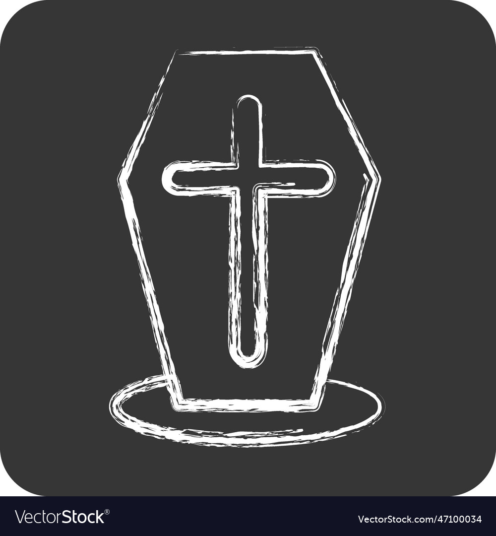 Icon coffin suitable for halloween symbol chalk Vector Image