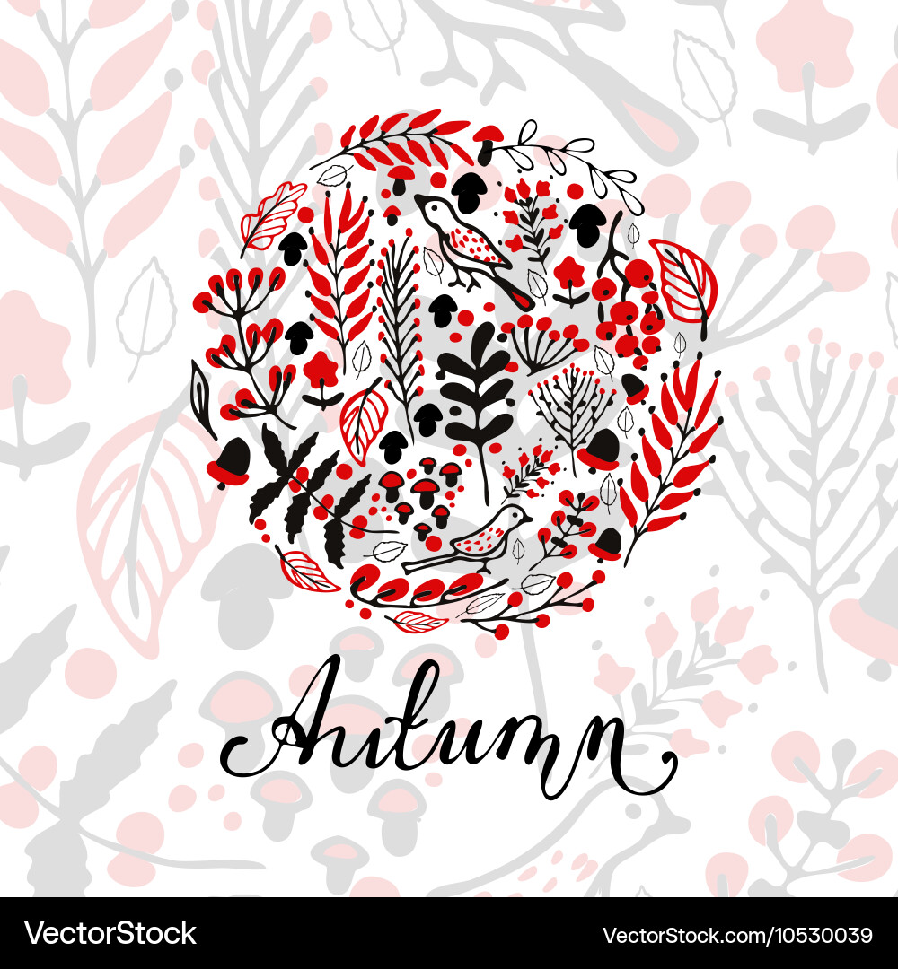 Autumn round frame Royalty Free Vector Image - VectorStock