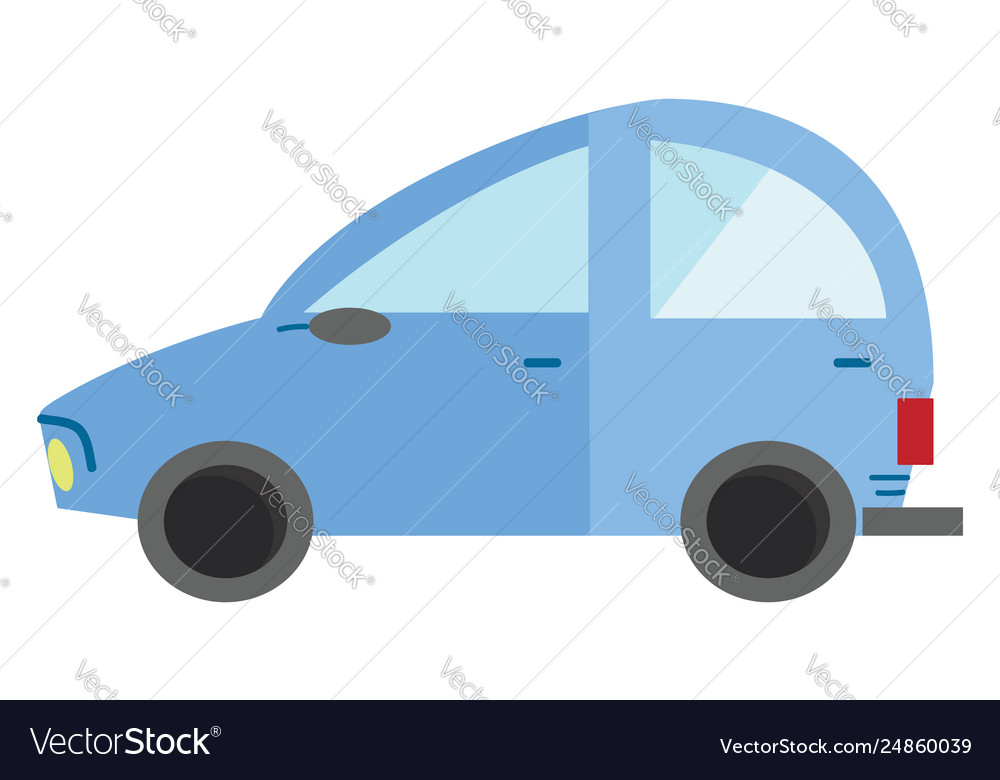 Clipart a blue passenger car rolling Royalty Free Vector