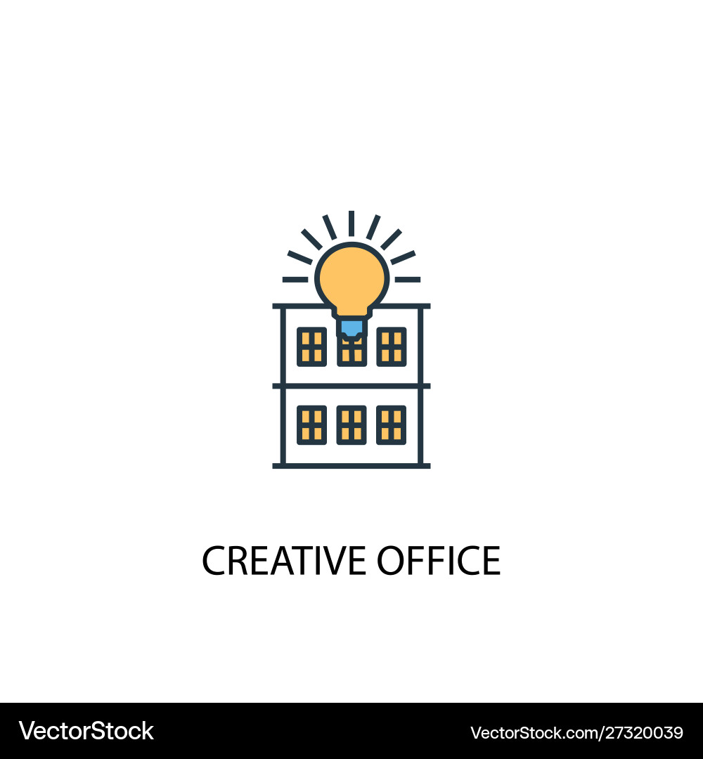 Creative office concept 2 colored line icon Vector Image