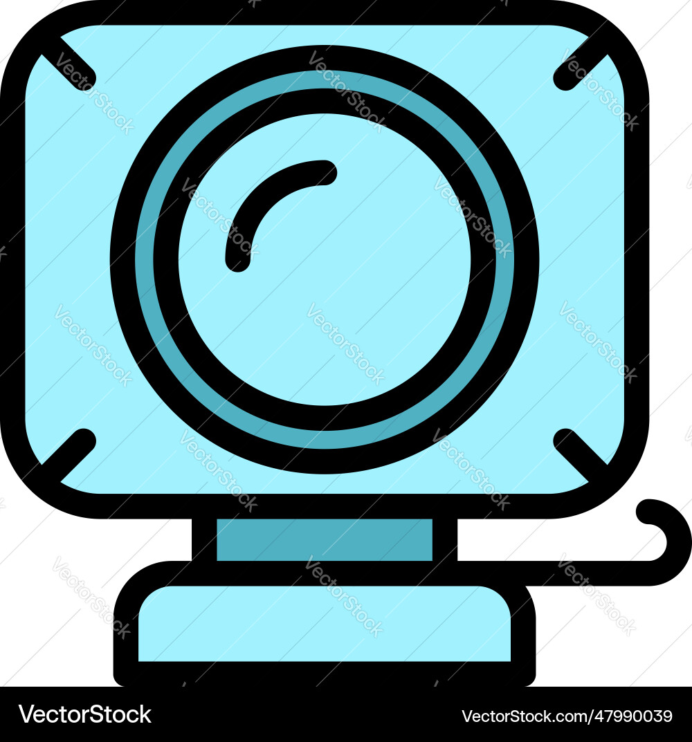 Drone action camera icon flat Royalty Free Vector Image