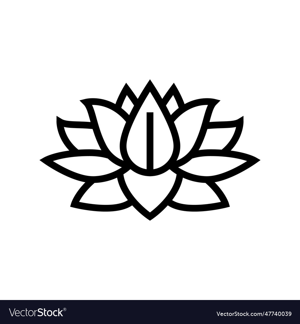 Flower art tattoo vintage line icon Royalty Free Vector