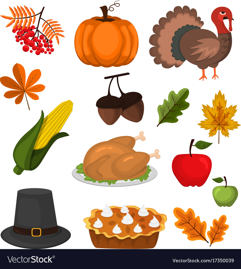 Happy thanksgiving celebration design cartoon Vector Image