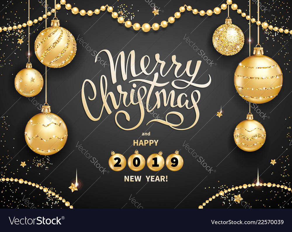 Merry christmas decoration 2019 Royalty Free Vector Image