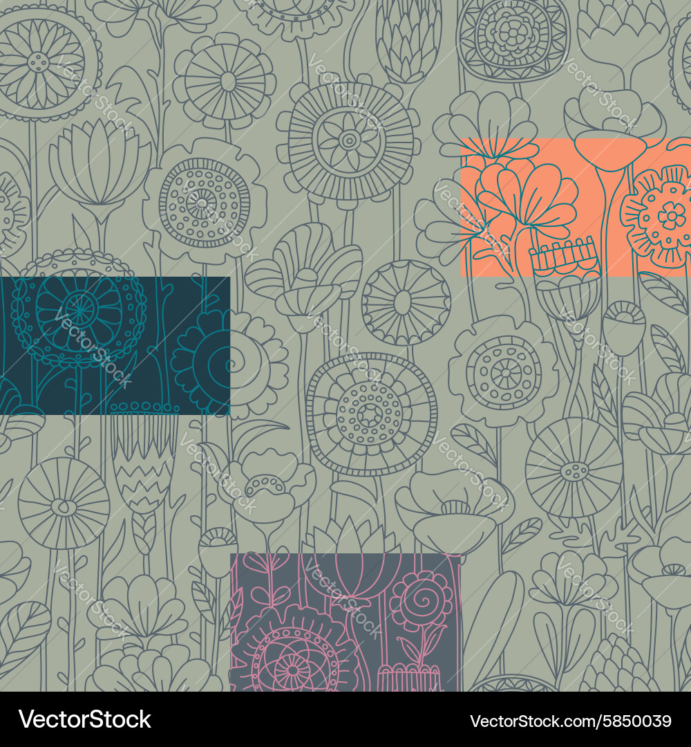 Set seamless floral pattern Royalty Free Vector Image