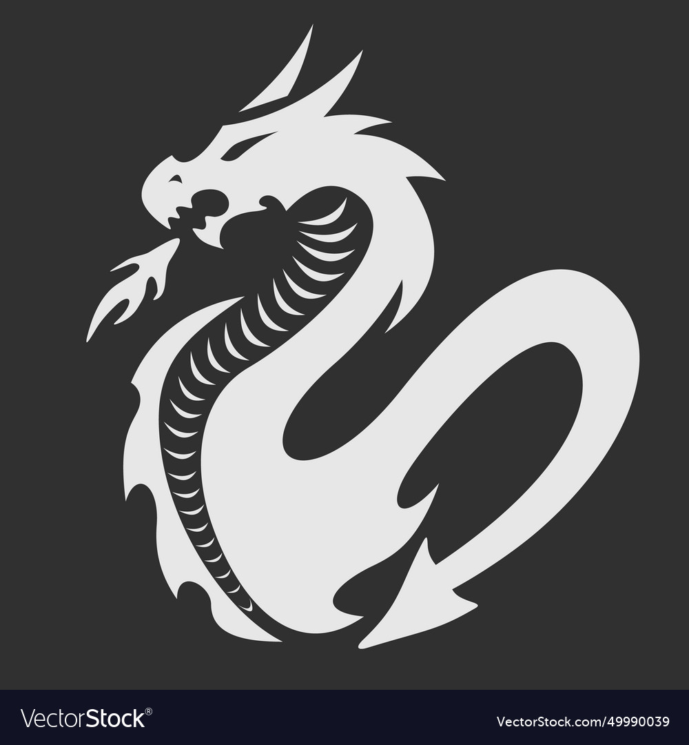 Traditional chinese dragon silhouette icon Vector Image