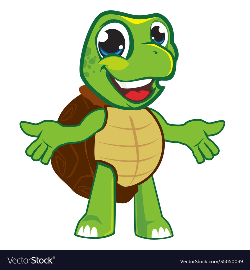 Turtle mascot cartoon Royalty Free Vector Image