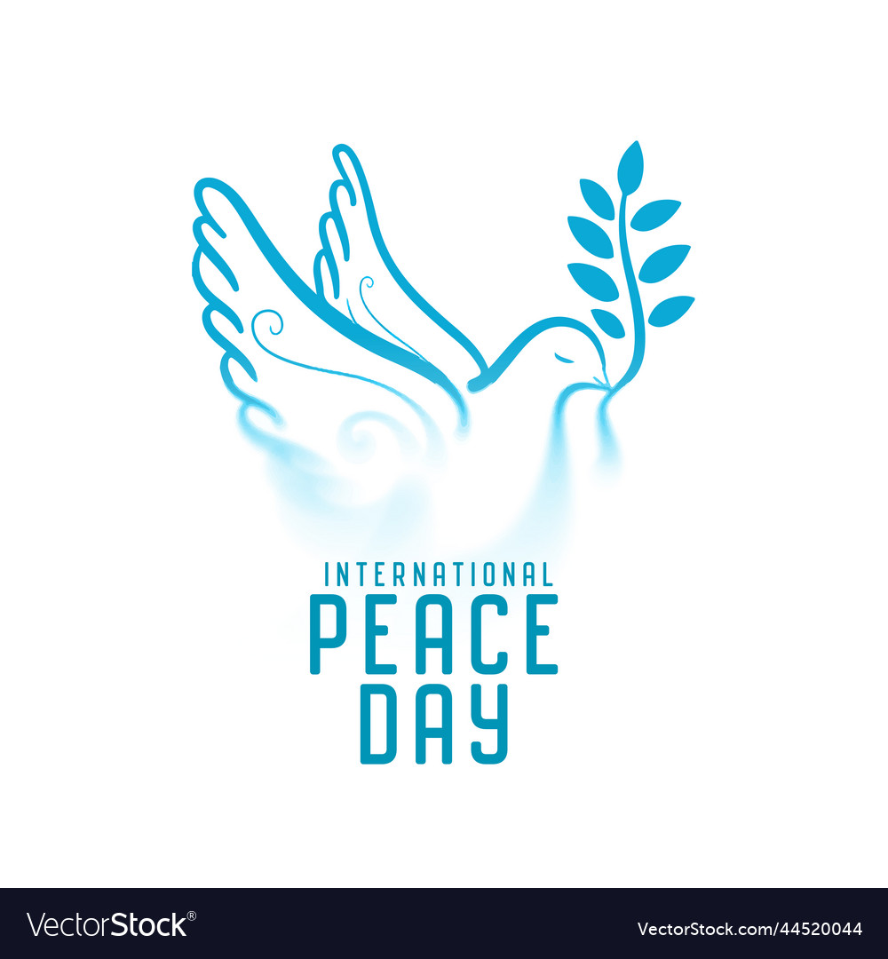 Abstract peace day greeting card with bird Vector Image