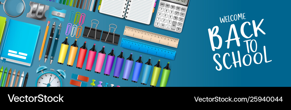 Blue School Board Banner Background Royalty Free Vector