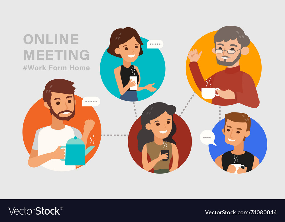 Online friends Customizable Cartoon Illustrations