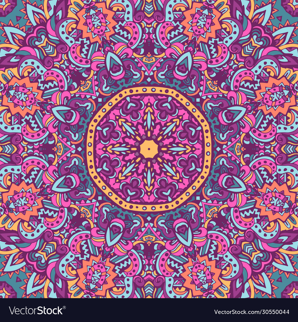 Colorful tribal ethnic festive abstract floral Vector Image