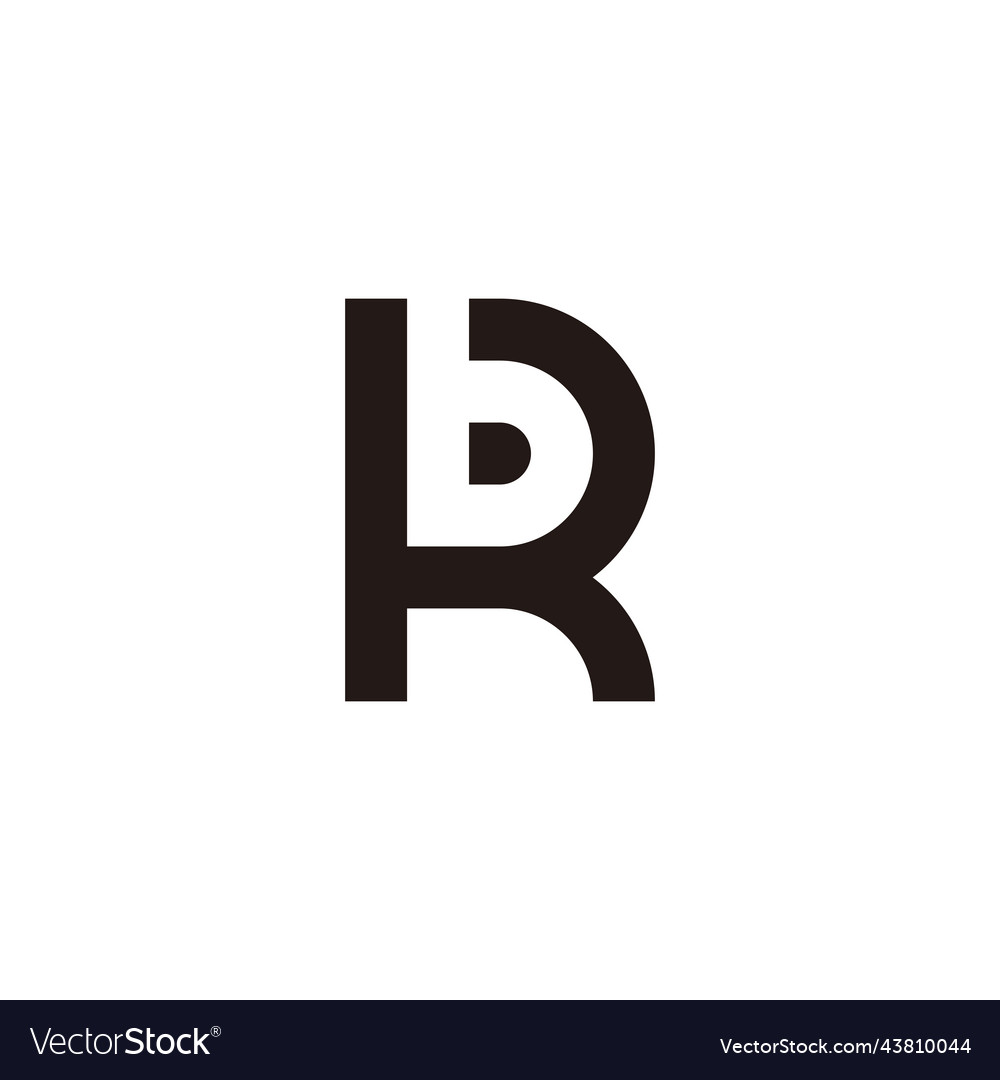 Letter br rb b r outline geometric symbol simple Vector Image