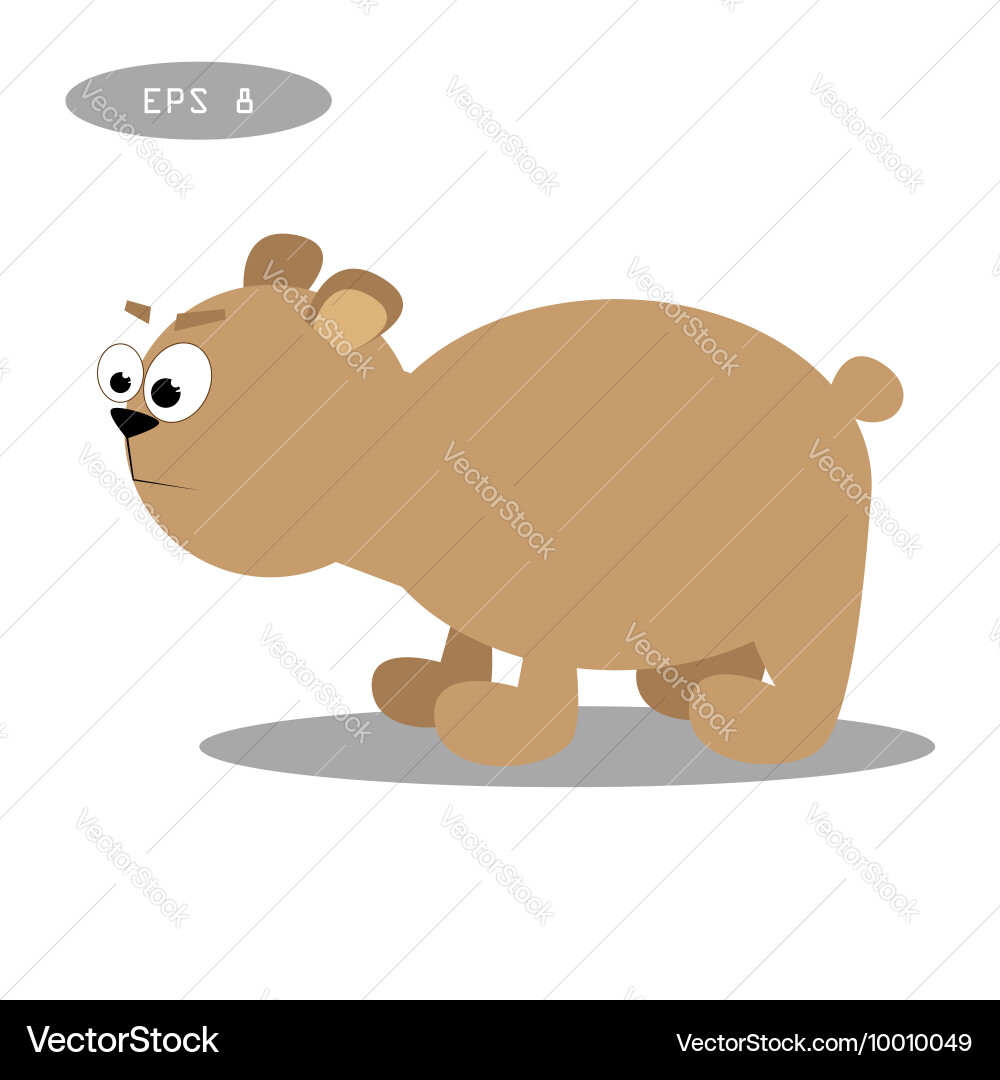 Brown bear isolate on white Royalty Free Vector Image