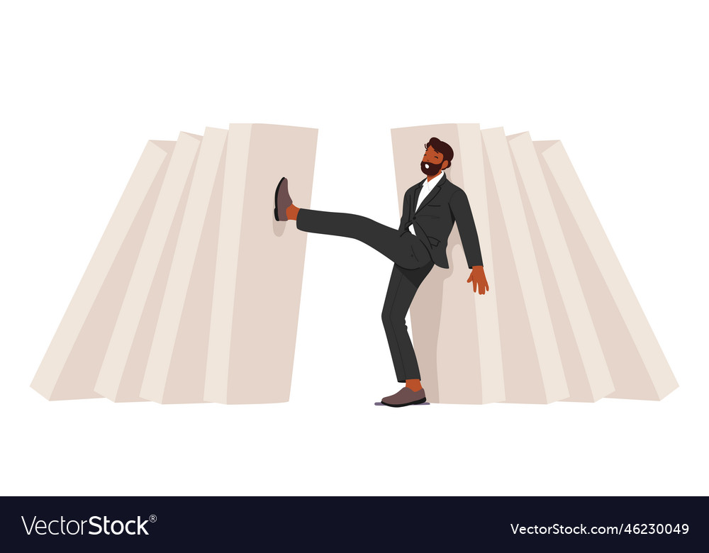 Domino effect or business resilience metaphor Vector Image