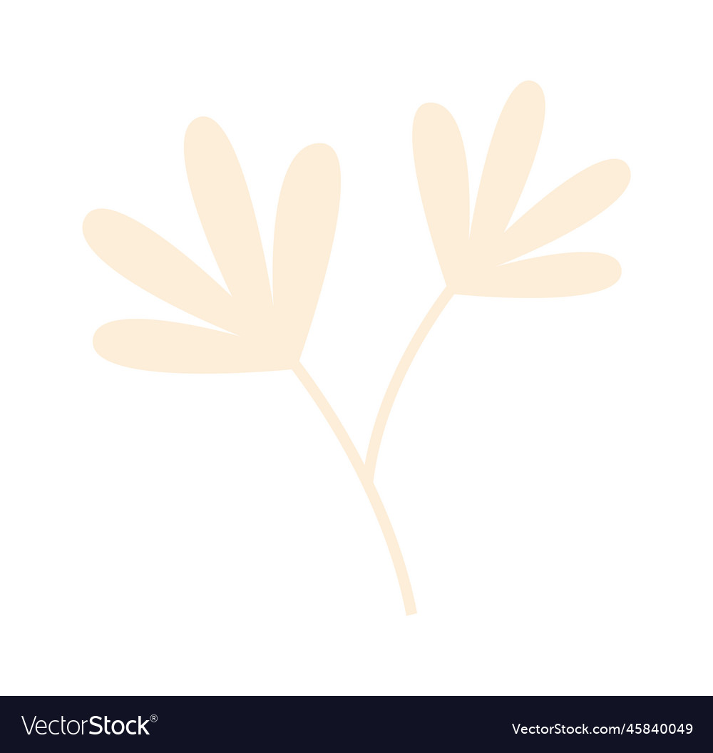 Floral abstraction design flat icon brown hand Vector Image