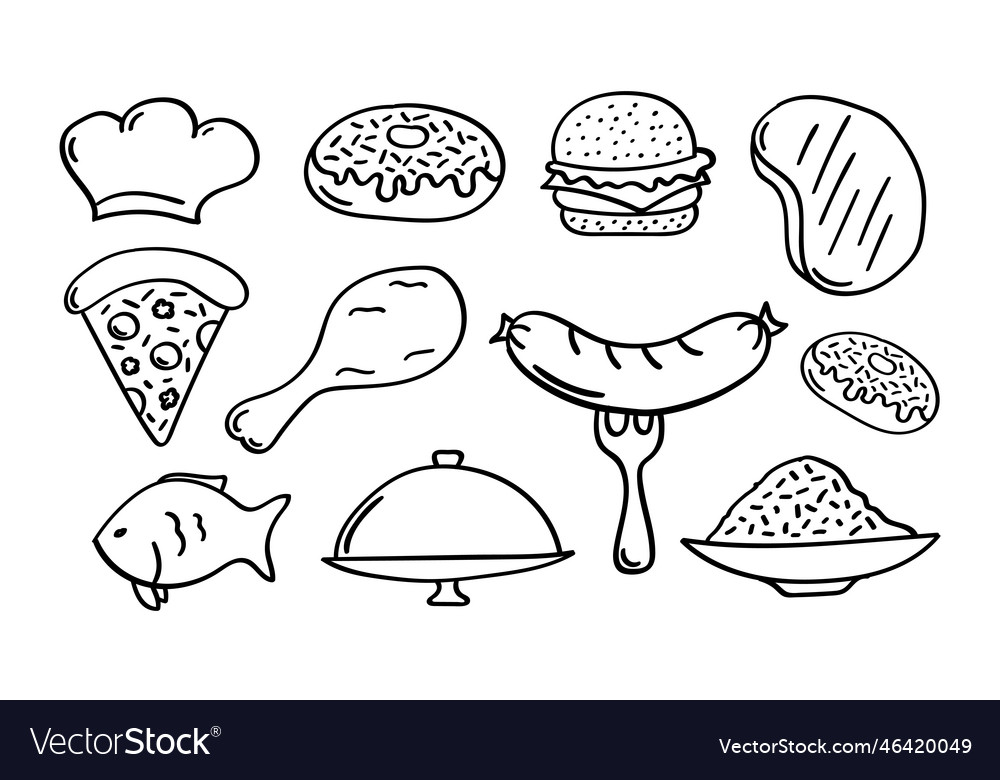 Hand drawn food or restaurant menu icon Royalty Free Vector