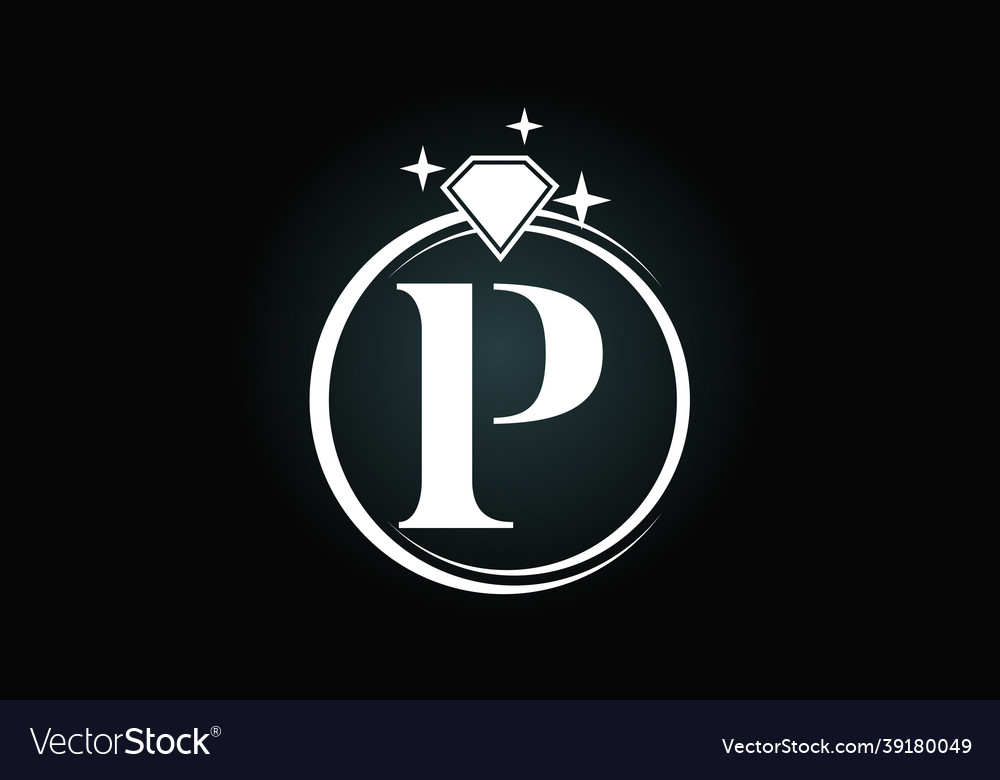 Initial p monogram letter alphabet in a circle Vector Image
