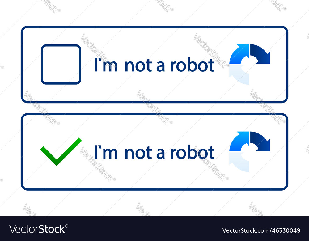 Recaptcha im not a robot confirmed im Royalty Free Vector