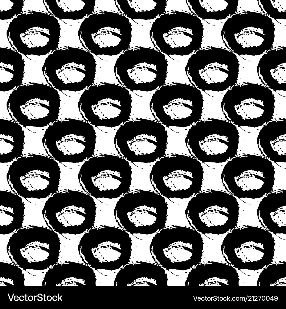 Seamless pattern with brush circle and Royalty Free Vector