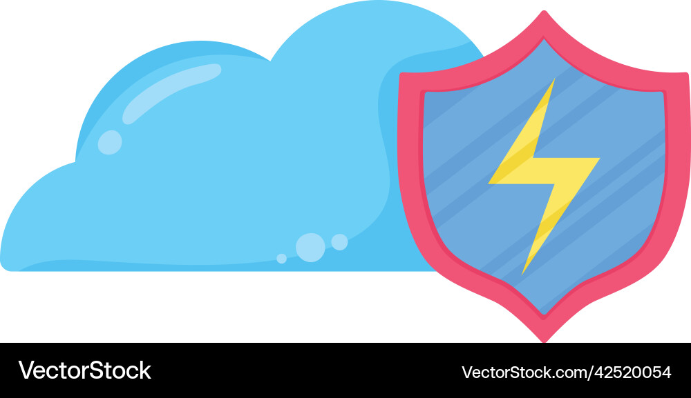 Cloud computing with shield Royalty Free Vector Image