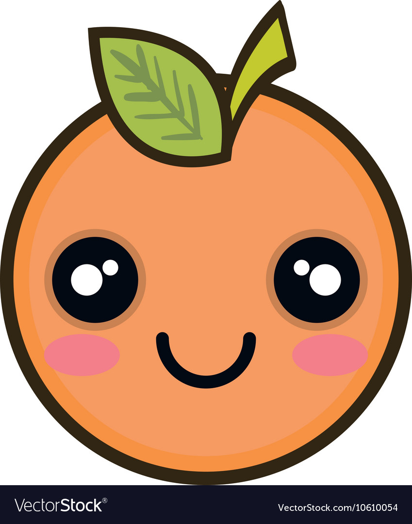 Kawaii cartoon orange fruit Royalty Free Vector Image