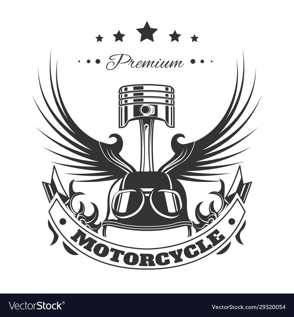 Racing motorcycle club bikers emblem t-shirt Vector Image