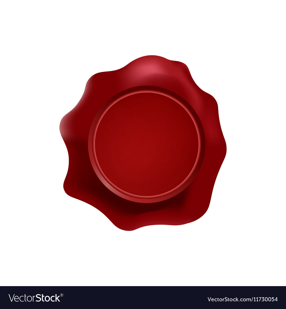 Red wax stamp with blank space for text on the Vector Image