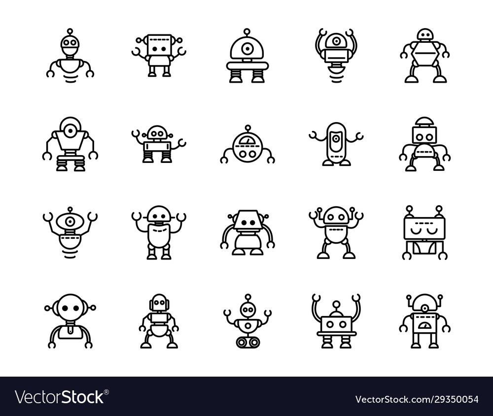 Robot technology character artificial machine Vector Image