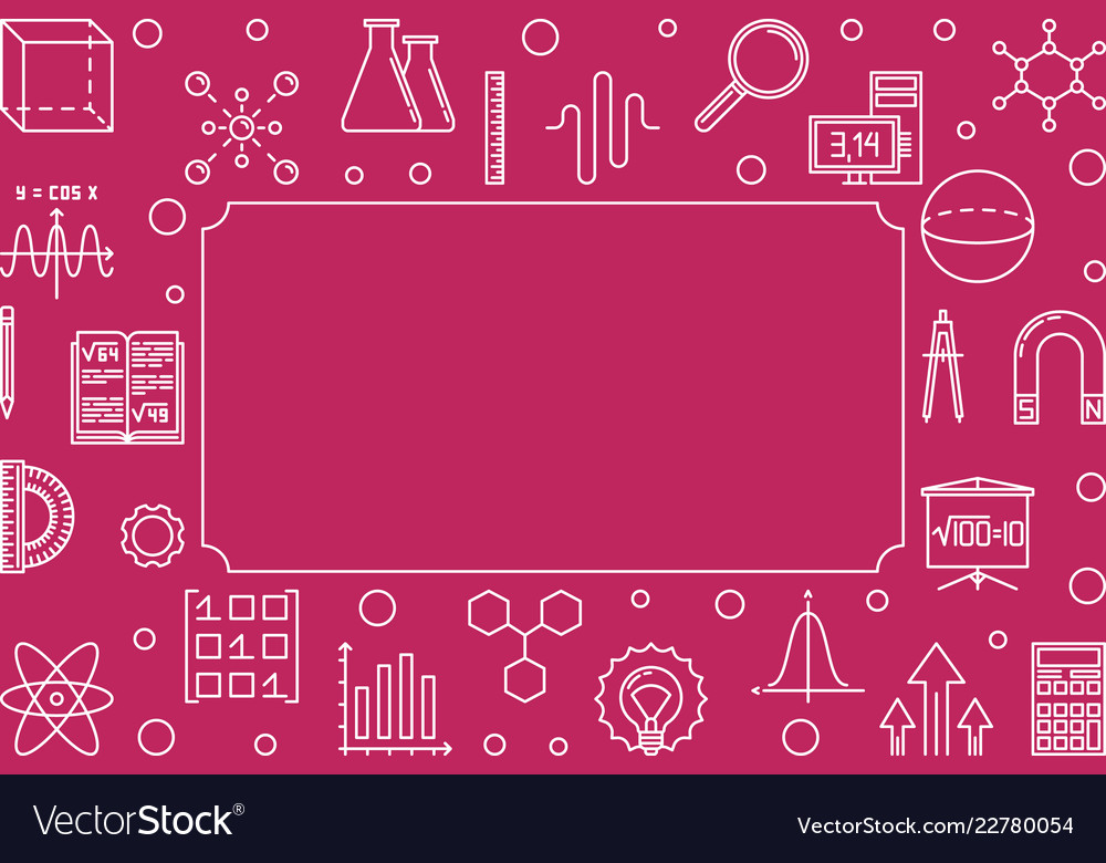 Stem learning horizontal frame science Royalty Free Vector