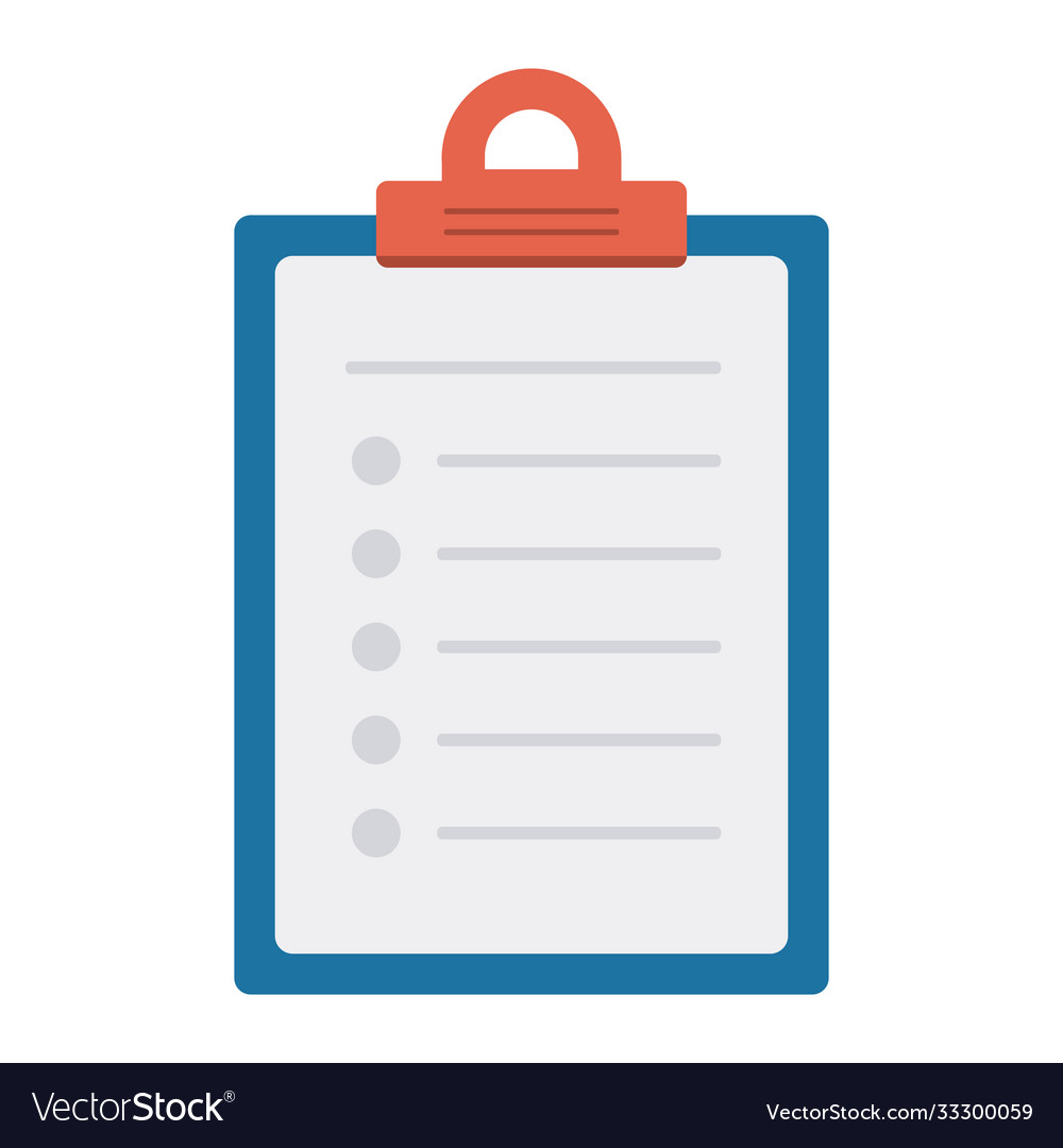 0001 Clipboard Icon Flat Royalty Free Vector Image