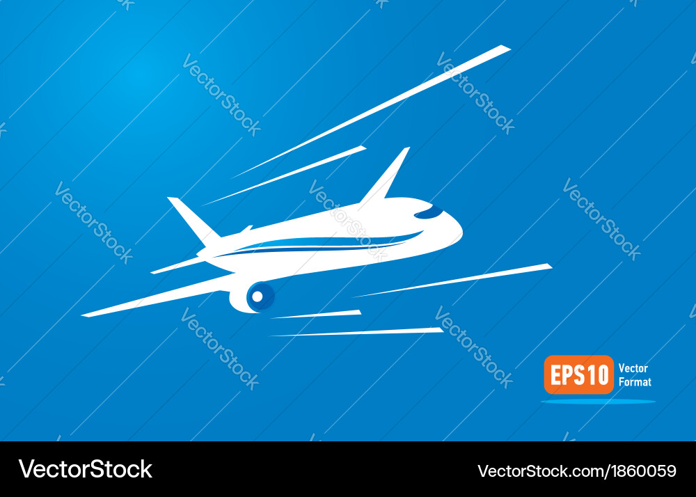 Airplane flight tickets air fly blue takeoff Vector Image