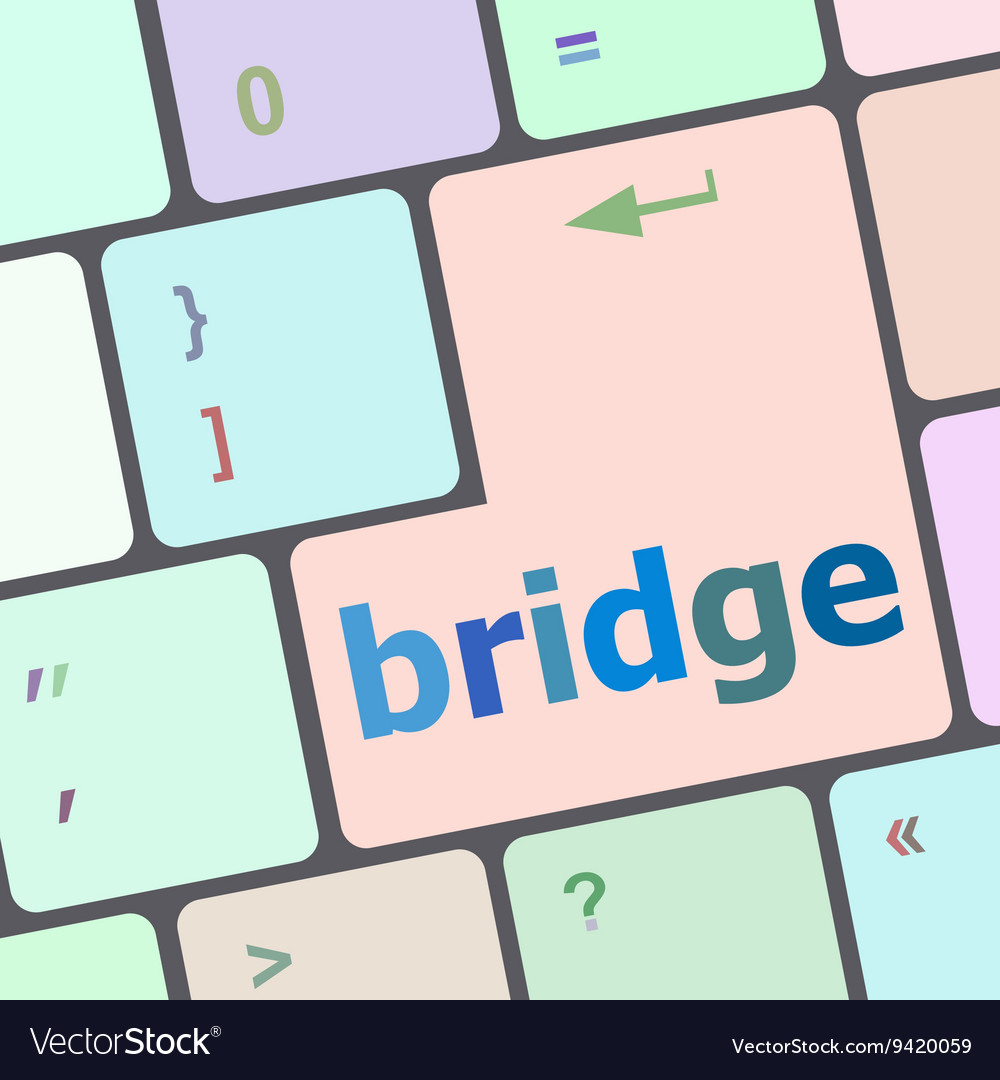 Bridge word on computer keyboard key button Vector Image