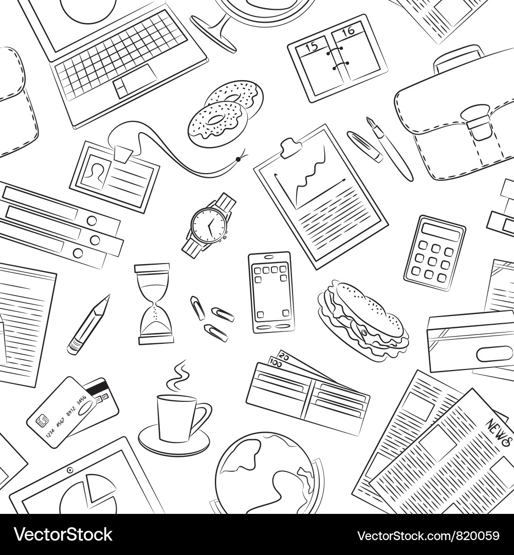 Business theme seamless pattern Royalty Free Vector Image