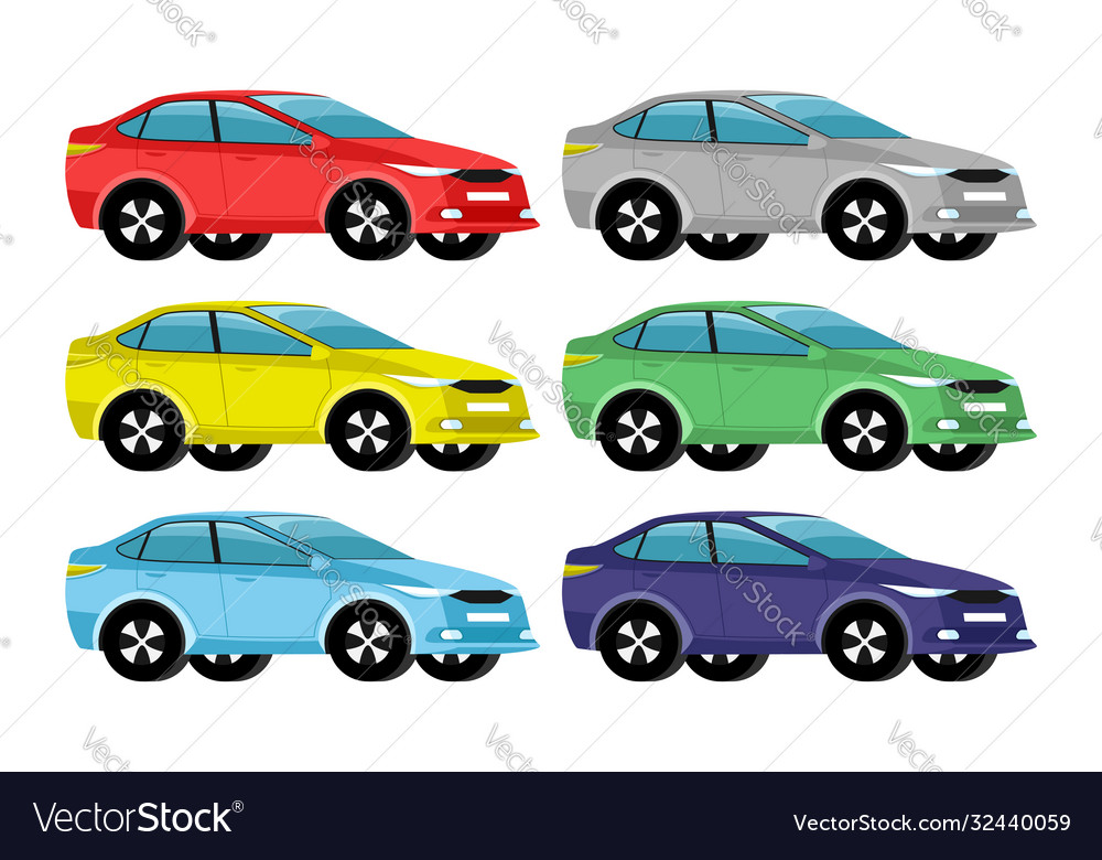 Car different colors Royalty Free Vector Image