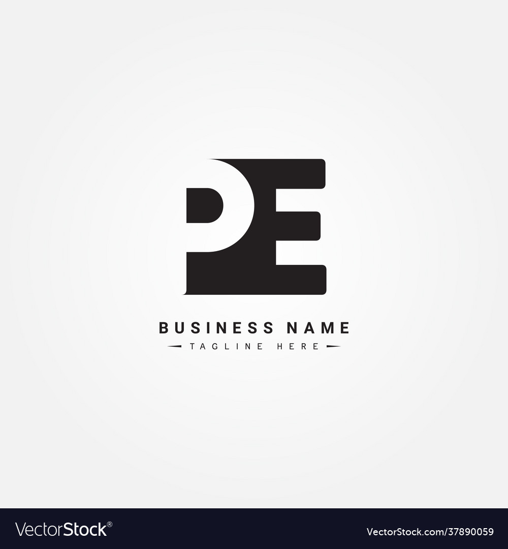 Initial letter pe logo - minimal business Vector Image