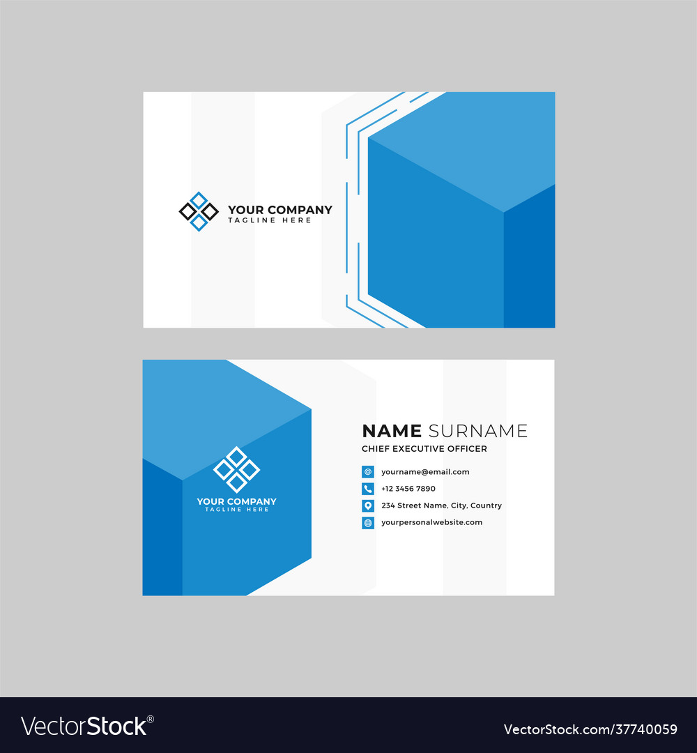 Professional two sided business card template Vector Image