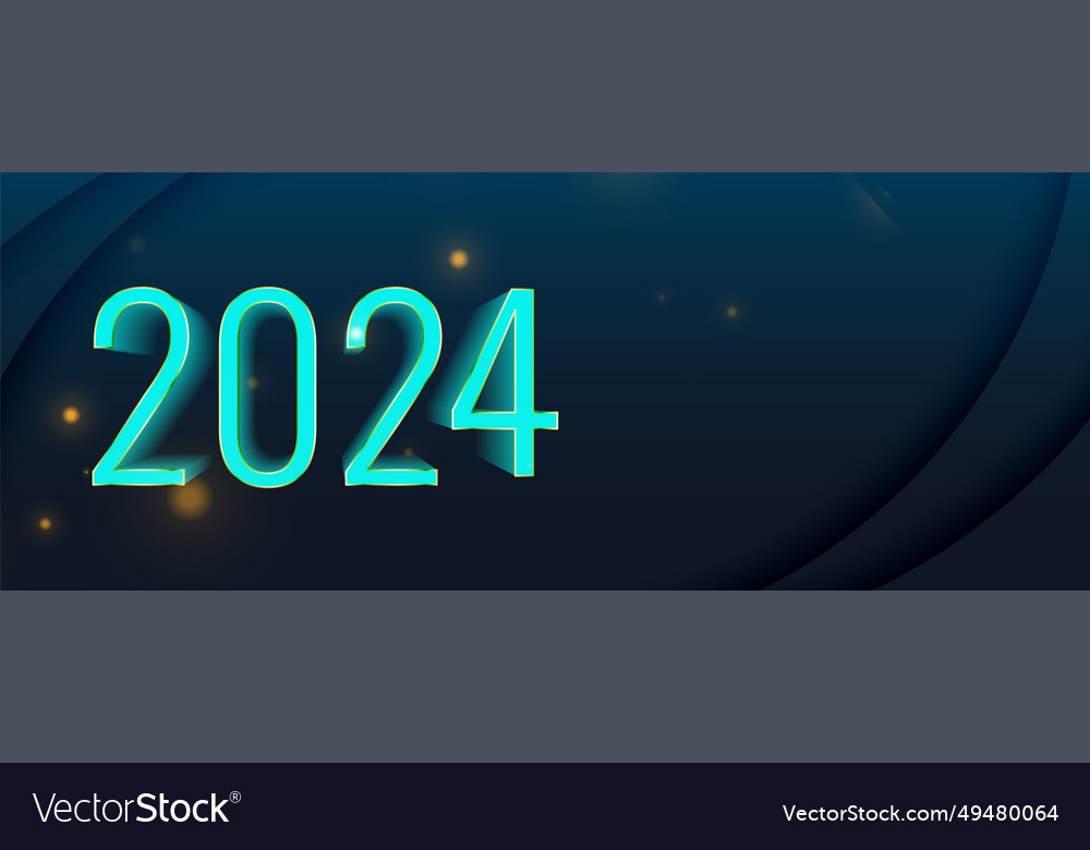 3d style 2024 lettering new year festive Vector Image